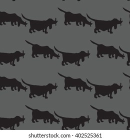 Seamless pattern with a dog