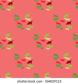 Seamless pattern with a dog