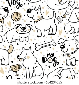 Seamless pattern with dog