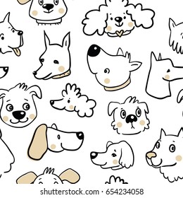 Seamless pattern with dog