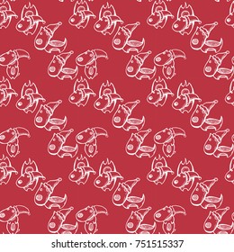 Seamless pattern with dog