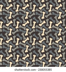 Seamless pattern with Dog Bone in brown tone