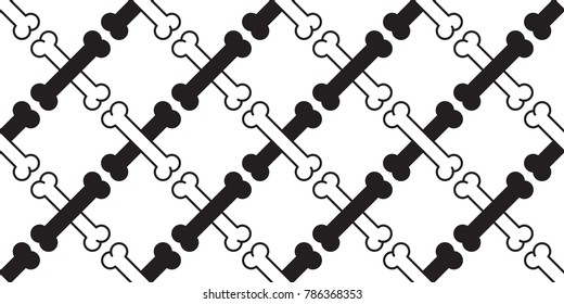 seamless pattern dog bone cross bone vector wallpaper isolated background white black