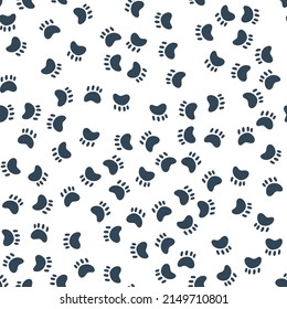 Patrón sin foco con garra de perro o gato. Ilustración vectorial del cachorro de gatito azul sobre fondo blanco