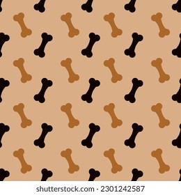 Patrón sin foco con comida para perros. Tratamientos para mascotas. Comida crujiente en forma de hueso para gatos y perros. Ilustración plana. Antecedentes para el diseño de productos zoológicos e impresión en textiles, embalaje.
