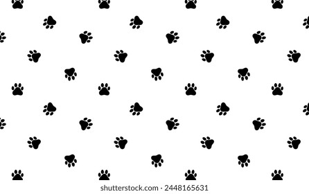 Patrón sin fisuras de huellas de perro en un fondo aislado. Patrón sin fisuras de Vector. Ideal para textiles, decoración del hogar, Fondos de pantalla, papel de embalaje, paquete y Diseño web.