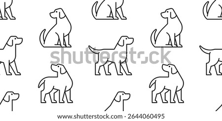 Seamless pattern with Dog logo. isolated on white background