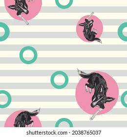 Seamless pattern with a dog motif