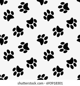 seamless pattern with dog  paw, background