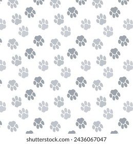 seamless pattern dog paw prints