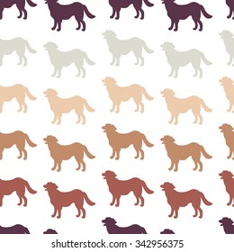 Seamless pattern with dog silhouettes. Vector background for your design.