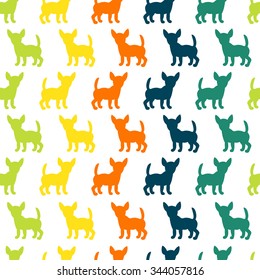 Seamless pattern with dog silhouettes. Vector background for your design.