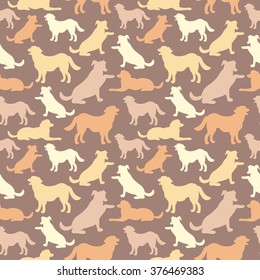 Seamless pattern with dog silhouettes. Vector background for your design. Can be used for textile, website background, book cover, packaging.