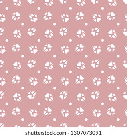 Seamless pattern with dog tracks. Animal background. Design for card, announcement, advertisement, banner or print.