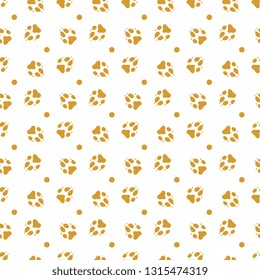 Seamless pattern with dog tracks. Animal background. Design for card, announcement, advertisement, banner or print.