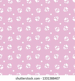 Seamless pattern with dog tracks. Animal background. Design for card, announcement, advertisement, banner or print.