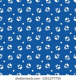 Seamless pattern with dog tracks. Animal background. Design for card, announcement, advertisement, banner or print.