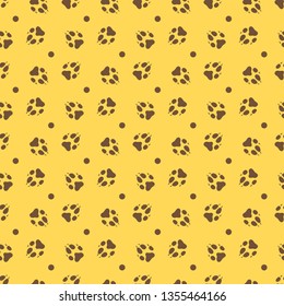 Seamless pattern with dog tracks. Animal background. Design for card, announcement, advertisement, banner or print.