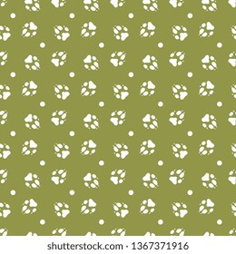 Seamless pattern with dog tracks. Animal background. Design for card, announcement, advertisement, banner or print.