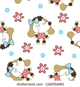 seamless pattern with dog vector illustration