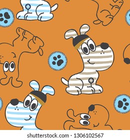 seamless pattern with dog vector illustration