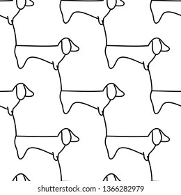 Seamless pattern with dogs