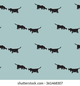 Seamless pattern with dogs
