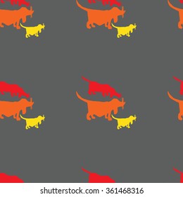 Seamless pattern with dogs