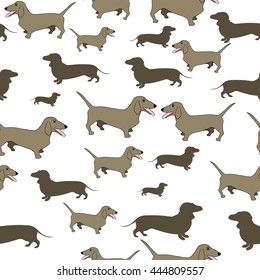 Seamless pattern. Dogs pattern abstract white background.
