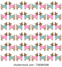 Seamless pattern with dogs. Can be used for textile, website background, book cover, packaging. Vector illustration