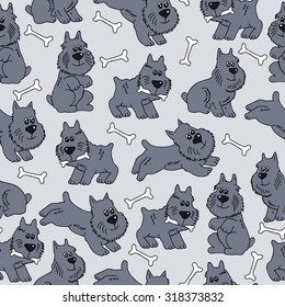 Seamless pattern with dogs. Pattern with cartoon dogs