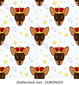 Seamless pattern with dogs. Cartoon design.
