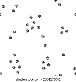 Seamless Pattern of Dogs or Cats Footprints. A lot of pets paws. Animal backdrop for pet shop