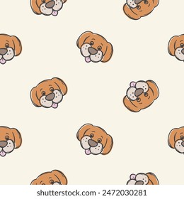 Seamless pattern with dogs. Editable vector background for advertising veterinary services, volunteers, pet store