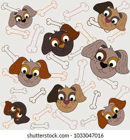 seamless pattern with dogs illustration