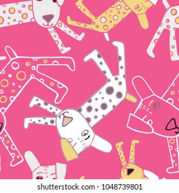 Seamless pattern of dogs use as background, wallpaper, card and wrap paper