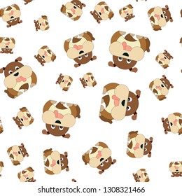 Seamless pattern of dogs. Vector illustration in cartoon style.