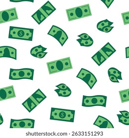 Seamless Pattern of Dollar Bills Illustration. Design for fabric, textile, wallpaper, packaging