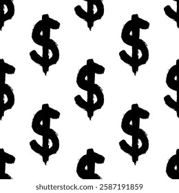 Seamless pattern with dollar currency symbol for decorative print, wrapping paper, greeting cards, wallpaper and fabric