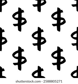 Seamless pattern with dollar currency symbol for decorative print, wrapping paper, greeting cards, wallpaper and fabric