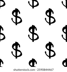 Seamless pattern with dollar currency symbol for decorative print, wrapping paper, greeting cards, wallpaper and fabric