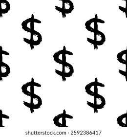 Seamless pattern with dollar currency symbol for decorative print, wrapping paper, greeting cards, wallpaper and fabric