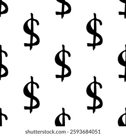 Seamless pattern with dollar currency symbol for decorative print, wrapping paper, greeting cards, wallpaper and fabric