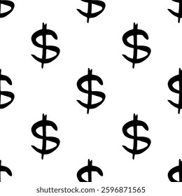 Seamless pattern with dollar currency symbol for decorative print, wrapping paper, greeting cards, wallpaper and fabric