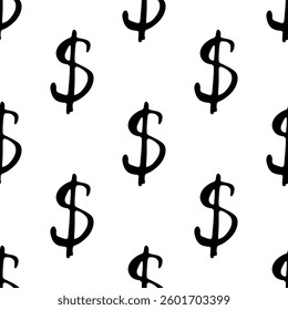 Seamless pattern with dollar currency symbol for decorative print, wrapping paper, greeting cards, wallpaper and fabric