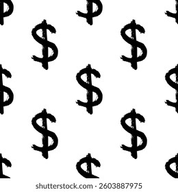Seamless pattern with dollar currency symbol for decorative print, wrapping paper, greeting cards, wallpaper and fabric