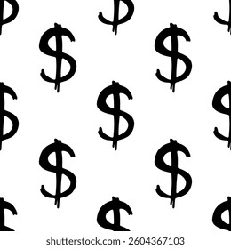Seamless pattern with dollar currency symbol for decorative print, wrapping paper, greeting cards, wallpaper and fabric