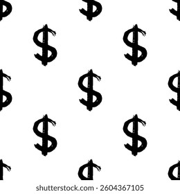 Seamless pattern with dollar currency symbol for decorative print, wrapping paper, greeting cards, wallpaper and fabric