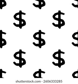 Seamless pattern with dollar currency symbol for decorative print, wrapping paper, greeting cards, wallpaper and fabric