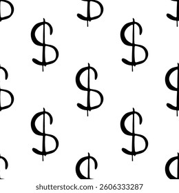 Seamless pattern with dollar currency symbol for decorative print, wrapping paper, greeting cards, wallpaper and fabric